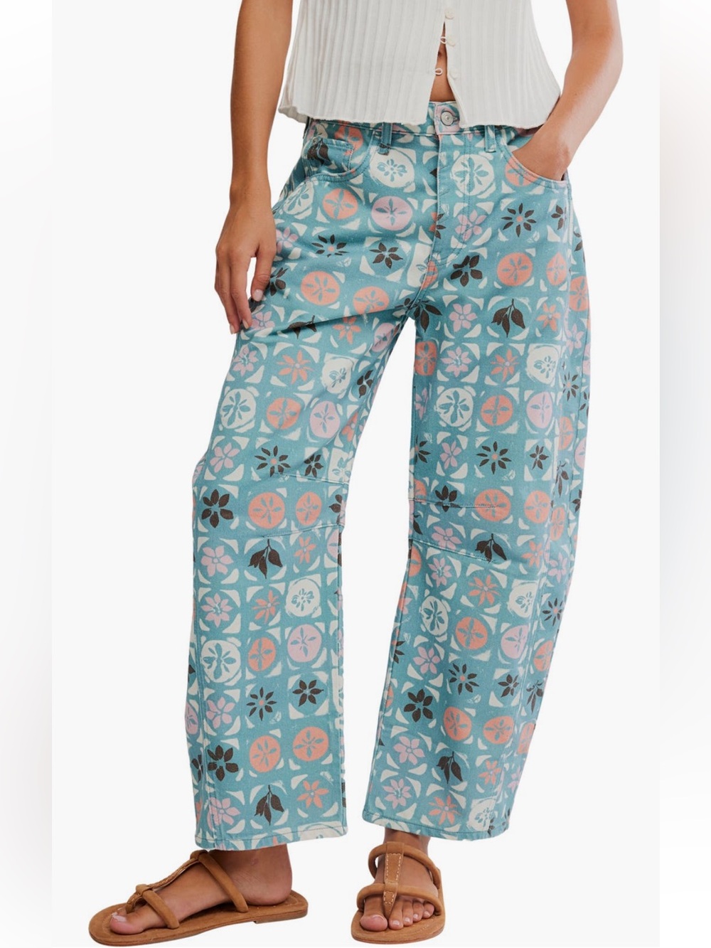 FREE PEOPLE We The Free Good Luck Midrise Barrell Leg Jeans NWY